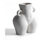 Wazon ceramiczny w kształcie ciała 14 cm, z uszkami, nowoczesny - zdjęcie główne