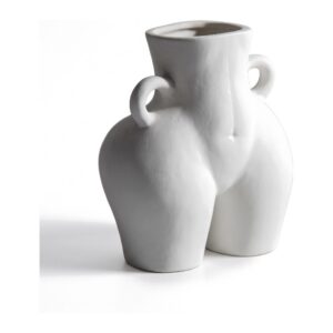 Wazon ceramiczny w kształcie ciała 14 cm, z uszkami, nowoczesny - zdjęcie główne