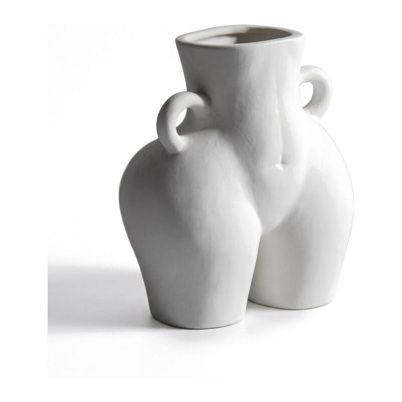 Wazon ceramiczny w kształcie ciała 14 cm, z uszkami, nowoczesny - zdjęcie główne