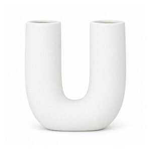 Wazon ceramiczny w kształcie litery U 18,5 cm, biały lub czarny - wariant biały