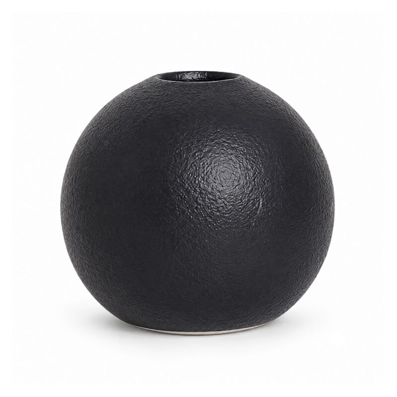 Wazon ceramiczny kula, matowy, czarny lub biały, 8-14 cm - wariant czarny, 8 cm