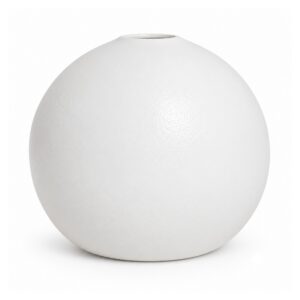 Wazon ceramiczny kula, matowy, czarny lub biały, 8-14 cm - wariant biały, 14 cm