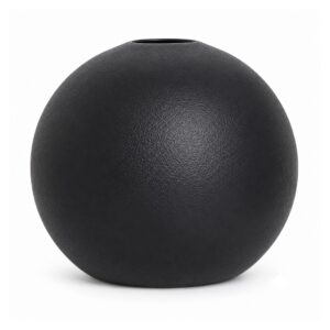 Wazon ceramiczny kula, matowy, czarny lub biały, 8-14 cm - wariant czarny, 14 cm