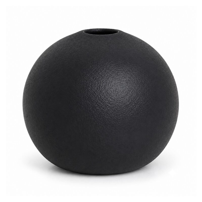 Wazon ceramiczny kula, matowy, czarny lub biały, 8-14 cm - wariant czarny, 10,5 cm