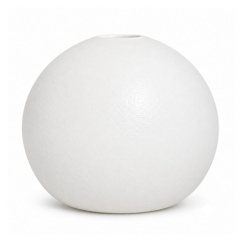 Wazon ceramiczny kula, matowy, czarny lub biały, 8-14 cm - wariant biały, 10,5 cm