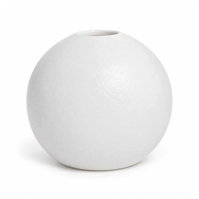 Wazon ceramiczny kula, matowy, czarny lub biały, 8-14 cm - wariant biały, 8 cm