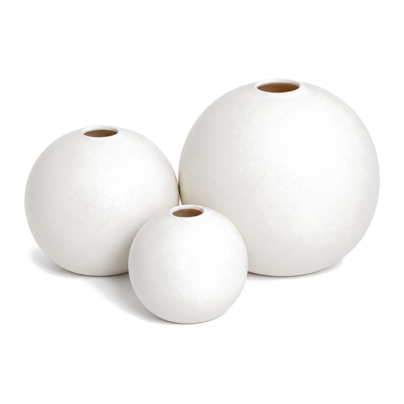 Wazon ceramiczny kula, matowy, czarny lub biały, 8-14 cm - widok produktu