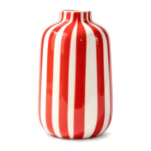Wazon ceramiczny w paski 14 cm, ręcznie malowany, mały, 4 kolory - zdjęcie główne