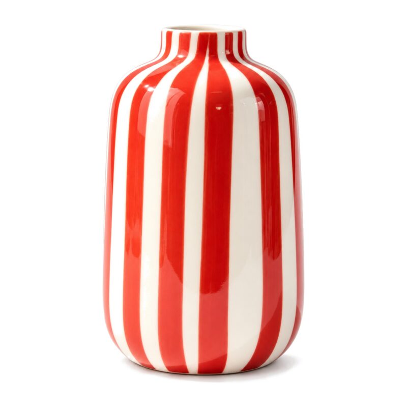 Wazon ceramiczny w paski 14 cm, ręcznie malowany, mały, 4 kolory - zdjęcie główne