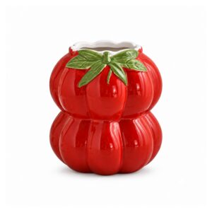 Wazon ceramiczny w kształcie pomidora, czerwony, 13,5 lub 19 cm - wariant mały 13,5 cm