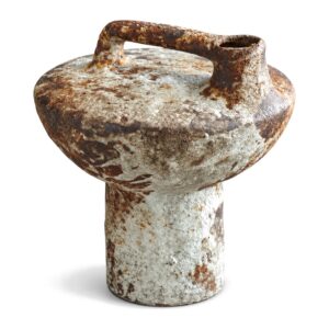 Wazon ceramiczny rustykalny z efektem rdzy, do suszonych kwiatów - widok produktu
