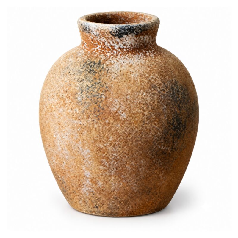 Wazon ceramiczny rustykalny w stylu wabi-sabi, czarny lub rdzawy - wariant rdzawy, 12,7 x 12,7 x 15 cm