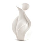Wazon ceramiczny rzeźbiony w kształcie liści 18 cm, nowoczesny - zdjęcie główne