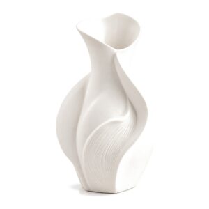 Wazon ceramiczny rzeźbiony w kształcie liści 18 cm, nowoczesny - zdjęcie główne
