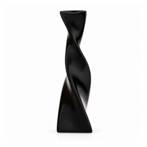 Wazon ceramiczny skręcony, smukły, trójkątny, czarny lub biały - wariant czarny, 18,5 cm