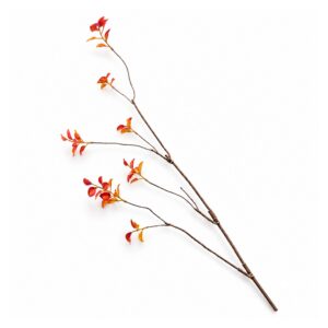Wazon ceramiczny turkusowy z kremowym szkliwem 22 cm, kulisty - wariant sztuczna gałązka 94 cm