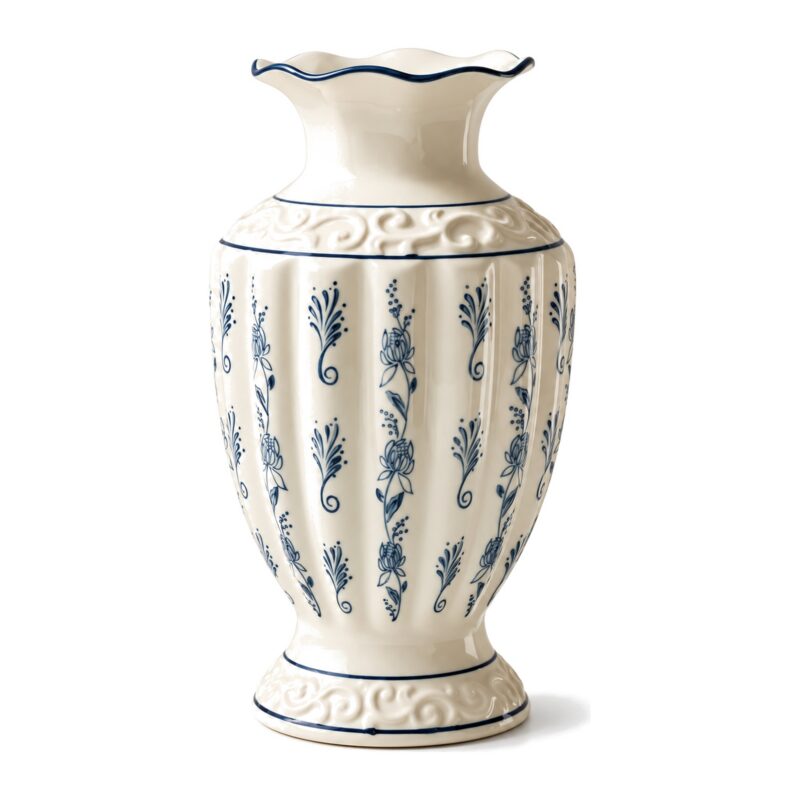 Wazon ceramiczny vintage w niebieskie wzory, 18,5 lub 23,5 cm - zdjęcie główne