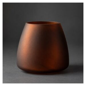 Wazon z matowego szkła, nordycki, bursztynowy lub biały, 3 kształty - wariant bursztynowy, wazon 18 cm