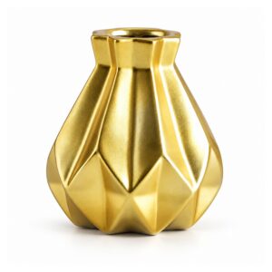 Wazon porcelanowy geometryczny diament, złoty, czarny lub różowy - wariant złoty, 15,4 cm