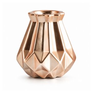Wazon porcelanowy geometryczny diament, złoty, czarny lub różowy - wariant różowe złoto, 11,8 cm