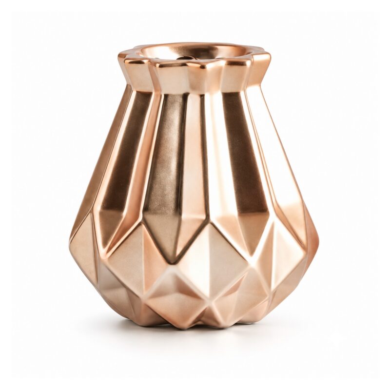 Wazon porcelanowy geometryczny diament, złoty, czarny lub różowy - wariant różowe złoto, 11,8 cm