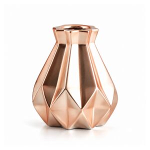 Wazon porcelanowy geometryczny diament, złoty, czarny lub różowy - wariant różowe złoto, 15,4 cm