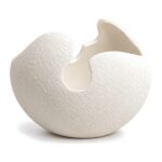 Wazon ceramiczny skorupka jajka z białej porcelany, 3 rozmiary - zdjęcie główne