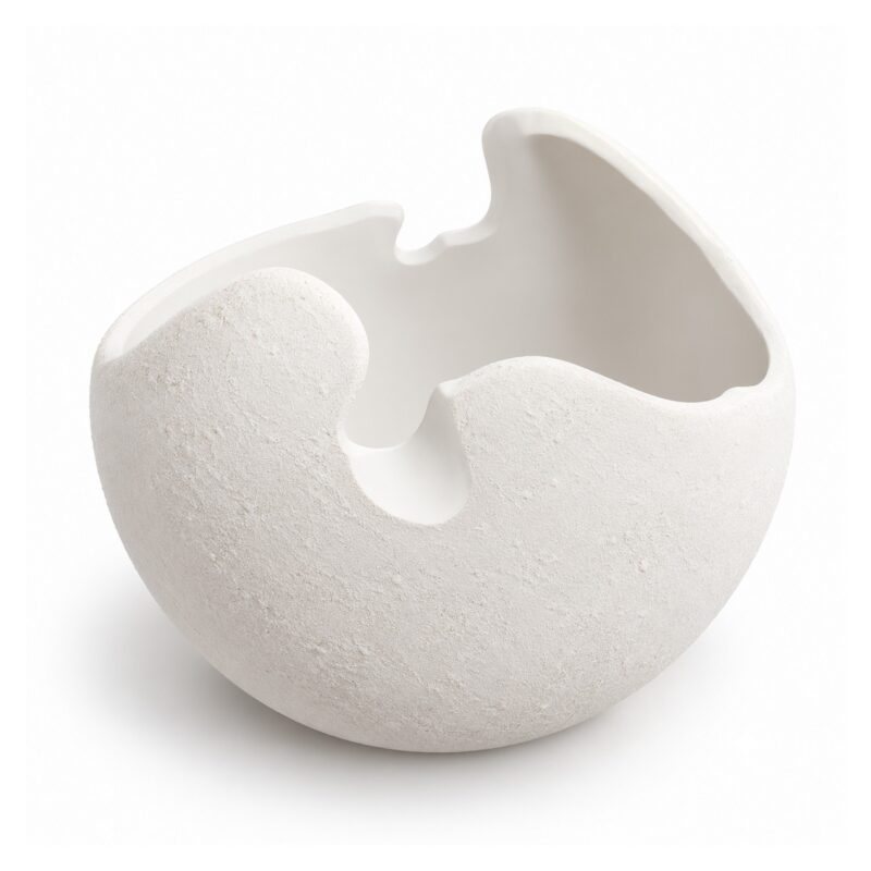 Wazon ceramiczny skorupka jajka z białej porcelany, 3 rozmiary - wariant średnia 20 cm