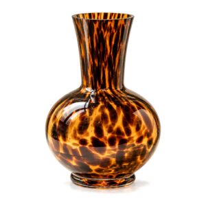 Wazon szklany w cętki szylkretowe, bursztynowy, 20-25 cm, 4 formy - zdjęcie główne