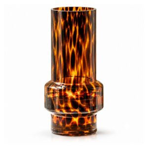Wazon szklany w cętki szylkretowe, bursztynowy, 20-25 cm, 4 formy - wariant cylinder C, 25 cm