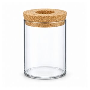 Wazon szklany do hydroponiki z korkiem, stożek lub walec, 9,5-12 cm - wariant walec 12 cm