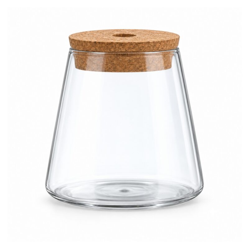 Wazon szklany do hydroponiki z korkiem, stożek lub walec, 9,5-12 cm - wariant stożek 9,5 cm