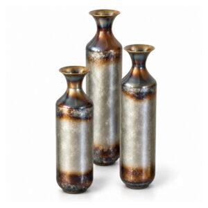 Zestaw 3 metalowych wazonów podłogowych 52, 62 i 72 cm, vintage - wariant wariant